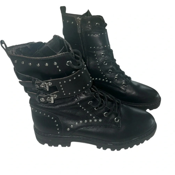 Marc Fisher LTD JOSETTE Combat Stud Lug Boots 6 - Picture 4 of 10